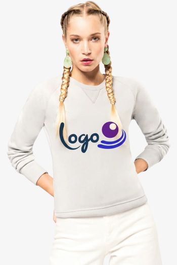 Image produit Sweat-shirt BIO col rond manches raglan femme 
