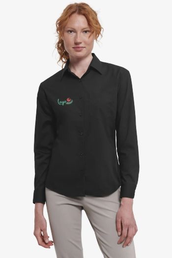 Image produit Chemise en Popeline Polyester/Coton classique manches longues femme