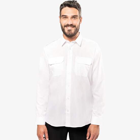 Chemise pilote manches longues homme