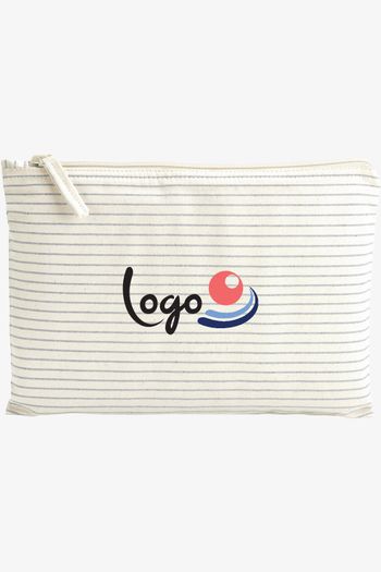 Image produit Pochette à accessoires bio rayée
