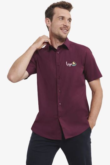 Image produit Chemise stretch ajustée manches courtes homme