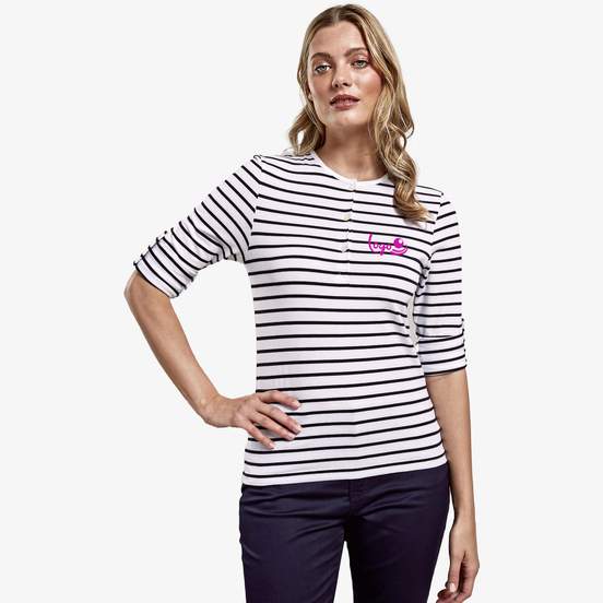 Tee-shirt à manches retroussables Long John pour femme