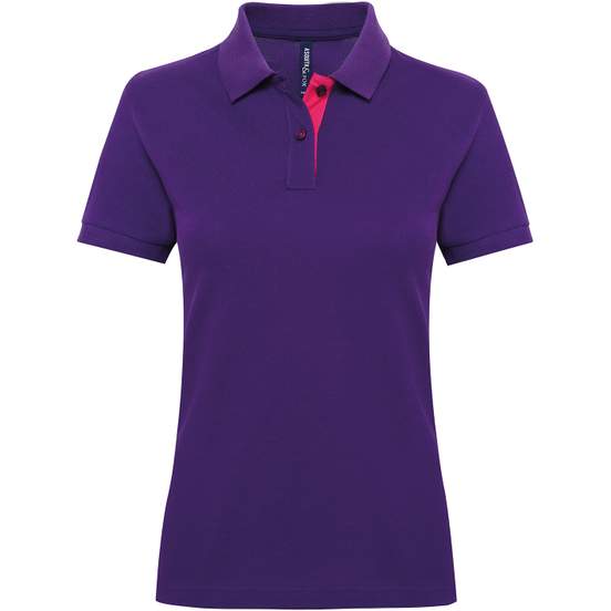 Polo contrasté femme