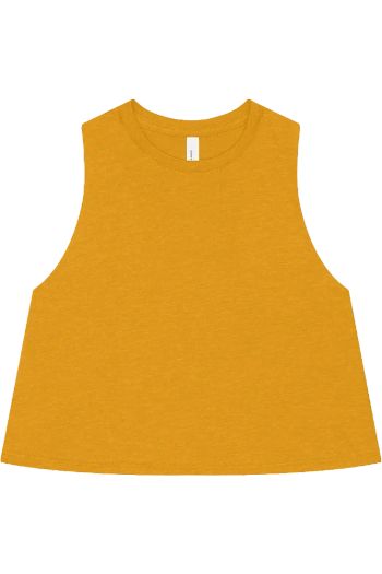 Women's racerback cropped tank - Heather Mustard