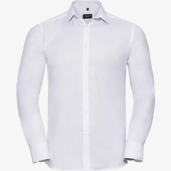 Men’s long sleeve tailored herringbone shirt