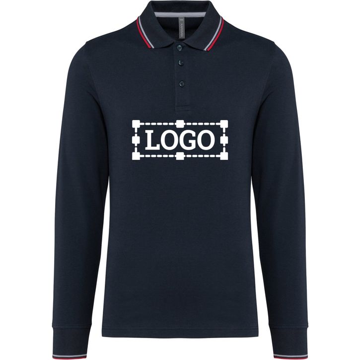 Image produit Polo maille piquée manches longues homme