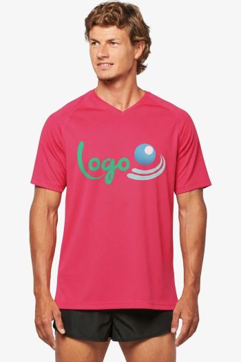 Image produit T-shirt de sport manches courtes col v homme