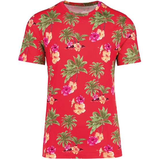T-shirt imprimé tropical homme