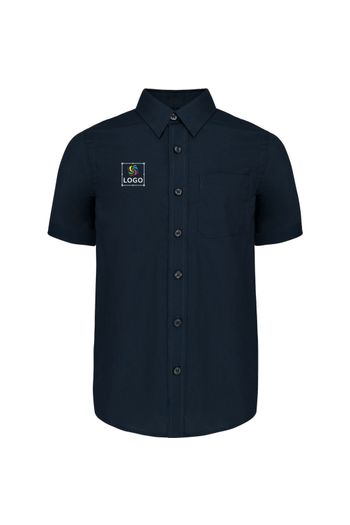 Chemise popeline manches courtes enfant - Navy