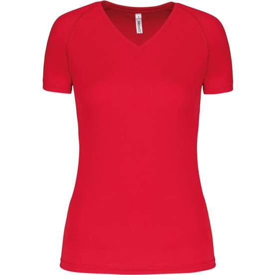 T-shirt de sport manches courtes col v femme