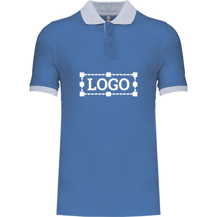 Image produit Polo piqué bicolore homme