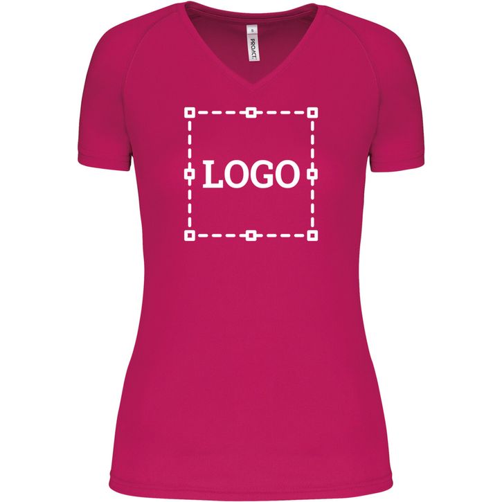 Image produit T-shirt de sport manches courtes col v femme