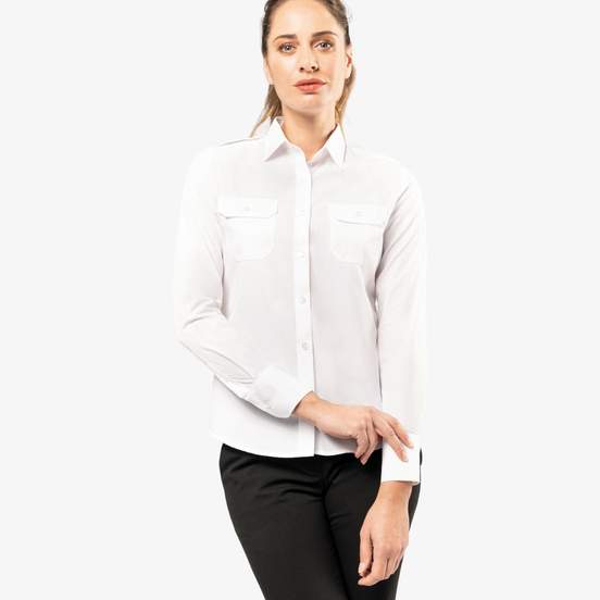 Chemise pilote manches longues femme