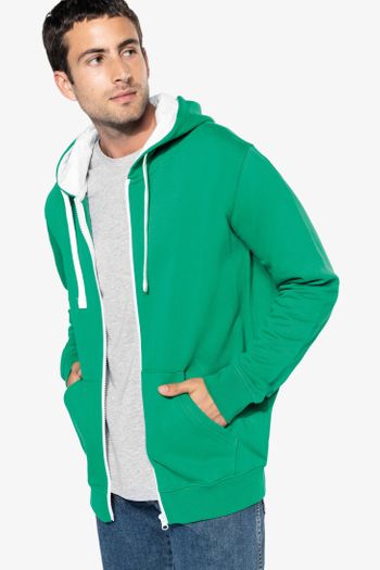 Image produit sweat-shirt zippé capuche contrastée