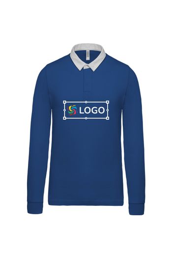 Polo rugby enfant  - Light Royal Blue/white