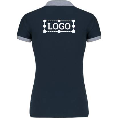 Image produit Polo piqué bicolore femme