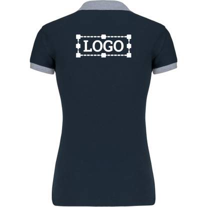 Image produit Polo piqué bicolore femme