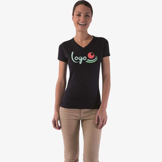 Ladies' no label V-neck t-shirt