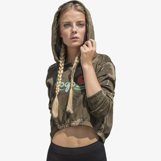 Ladies Camo Cropped Hoody