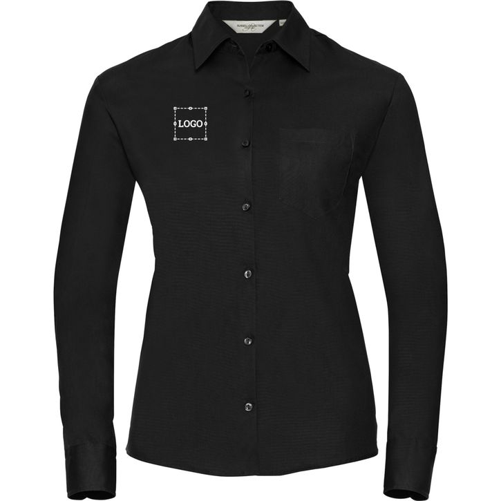 Image produit Ladies’ long sleeve classic pure cotton poplin shirt