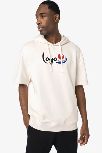 Image produit Sweat-shirt à capuche à épaules tombantes manches courtes French Terry unisexe