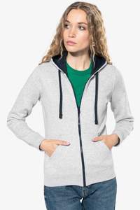 Image produit sweat-shirt zippé capuche contrastée femme