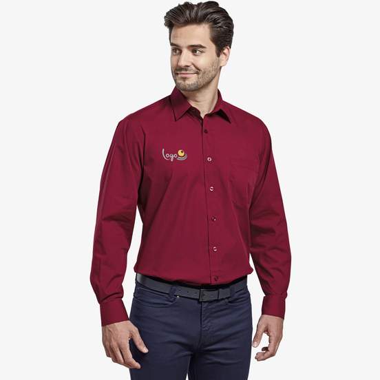 Chemise popeline à manches longues pour homme