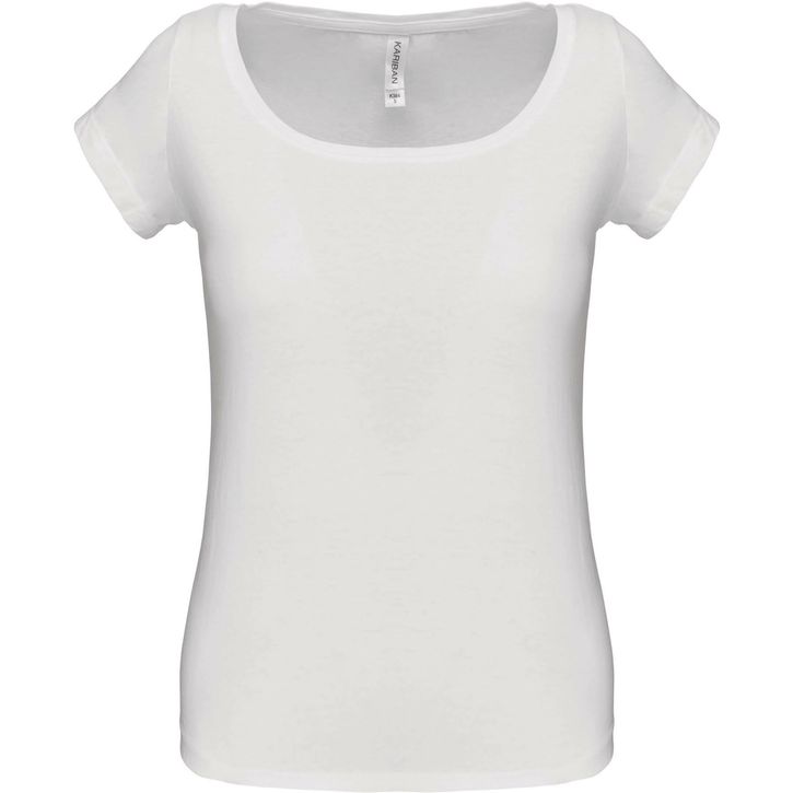 Image produit t-shirt col bateau manches courtes femme