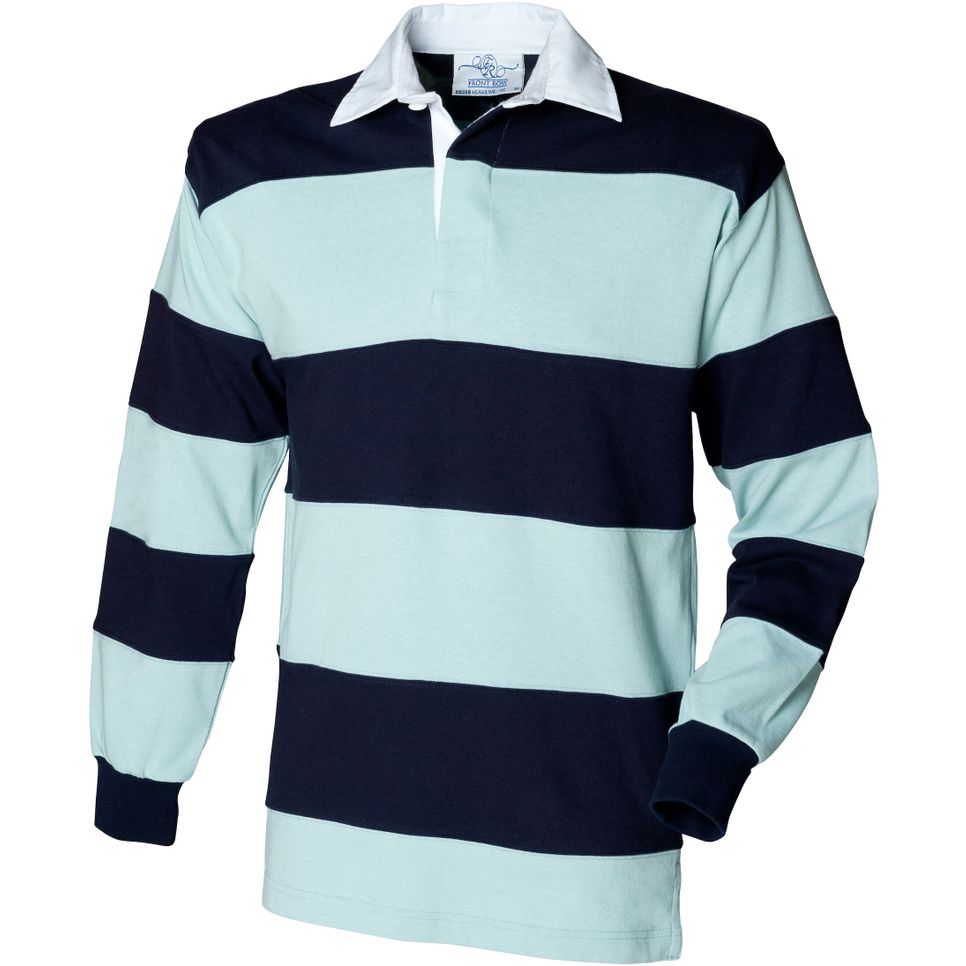 SEWN STRIPE LONG SLEEVE RUGBY SHIRT 