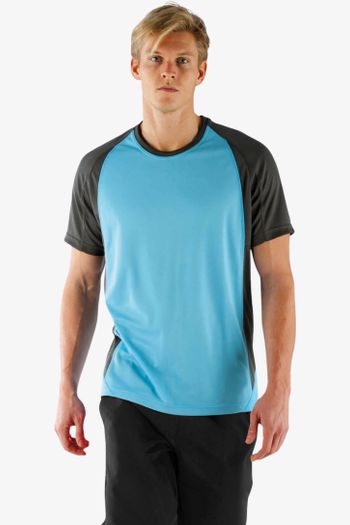 Image produit T-SHIRT HOMME BICOLORE MANCHES COURTES COL ROND KARIBAN SPORT