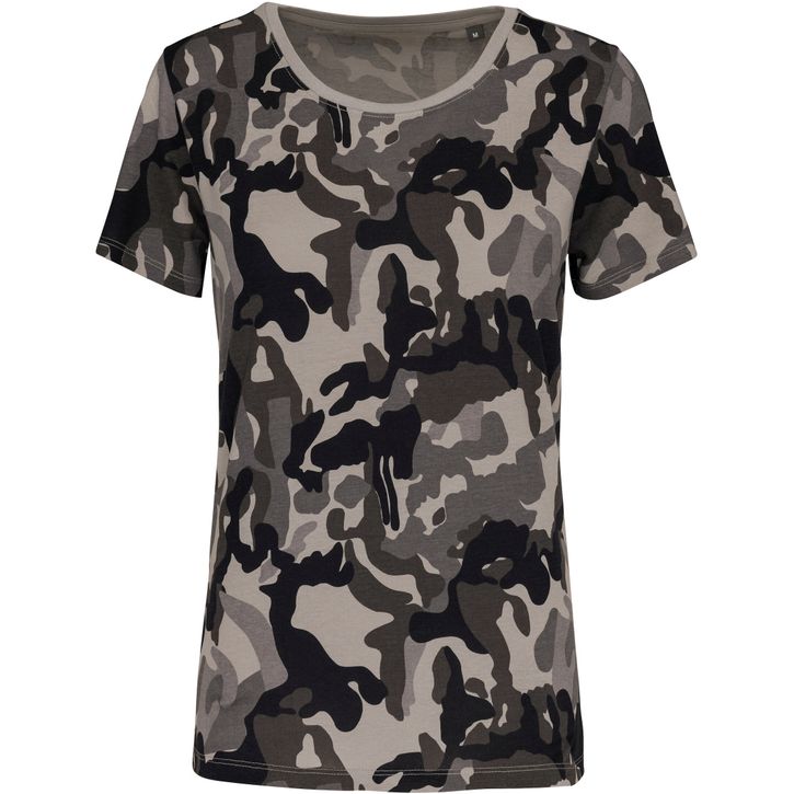 Image produit T-shirt camo manches courtes femme