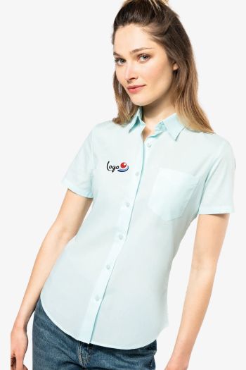 Image produit Chemise popeline polycoton manches courtes entretien facile femme