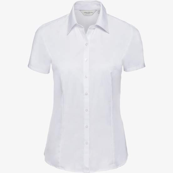 Ladies’ short sleeve tailored herringbone shirt