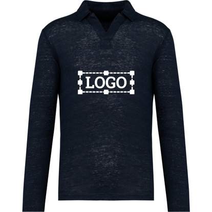 Image produit Polo manches longues en lin homme