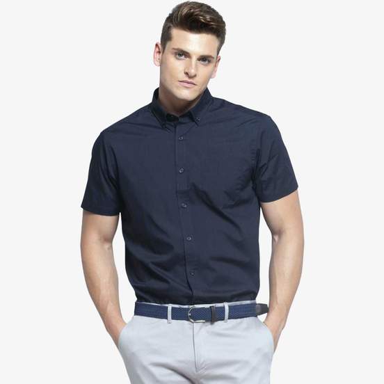 Poplin shirt short sleeves