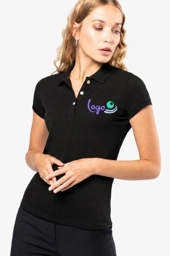 Polo Supima® manches courtes femme