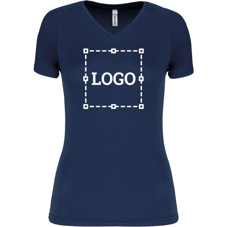 Image produit T-shirt de sport manches courtes col v femme
