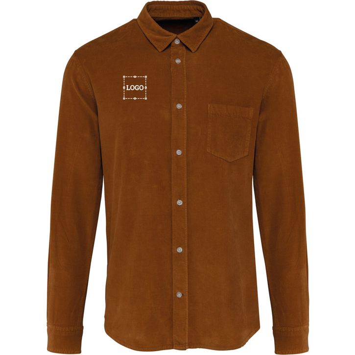 Image produit Chemise manches longues en velours homme