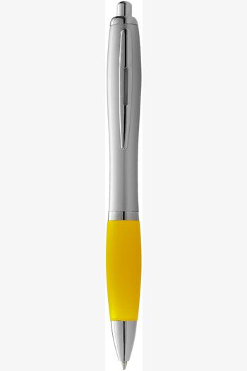 Image produit Stylo bille avec corps argenté et grip coloré Nash