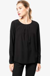 Image produit Blouse crêpe manches longues femme