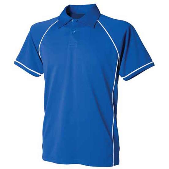 Kids piped performance polo