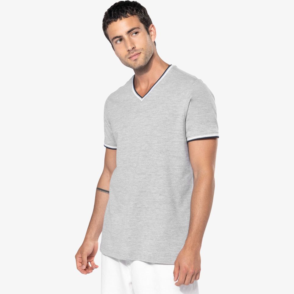 T-shirt maille piquée col V homme