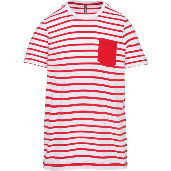Image produit T-shirt rayé marin avec poche manches courtes enfant