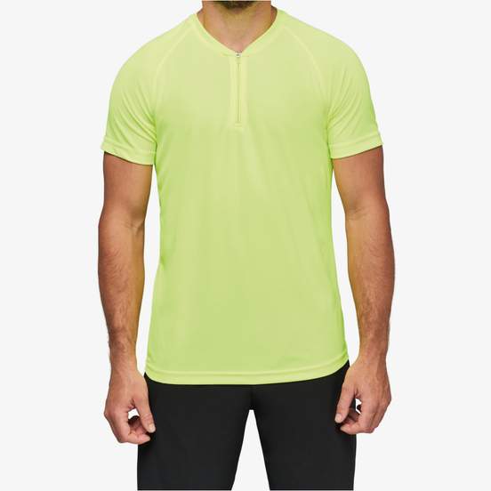 T-shirt 1/4 zip sport manches courtes unisexe