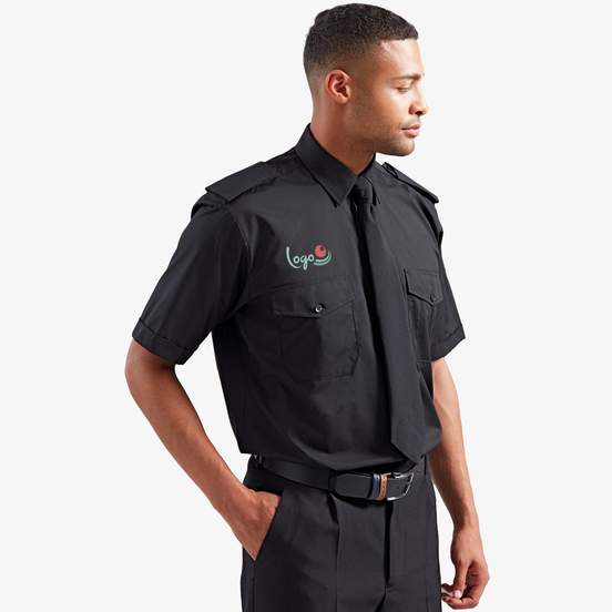 Chemise pilote à manches courtes pour homme