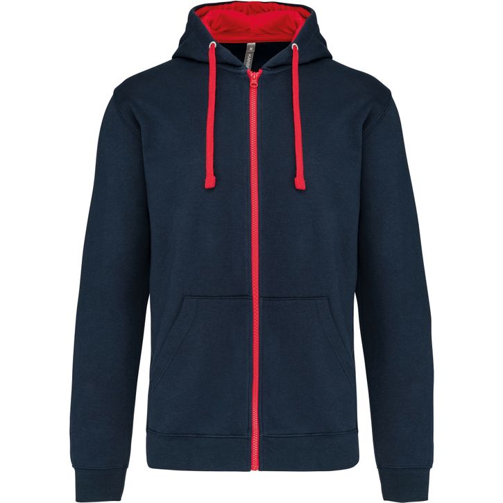 Image produit sweat-shirt zippé capuche contrastée