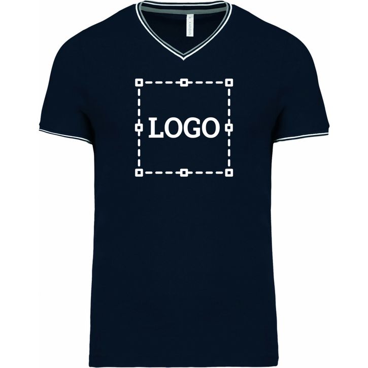 Image produit T-shirt maille piquée col V homme