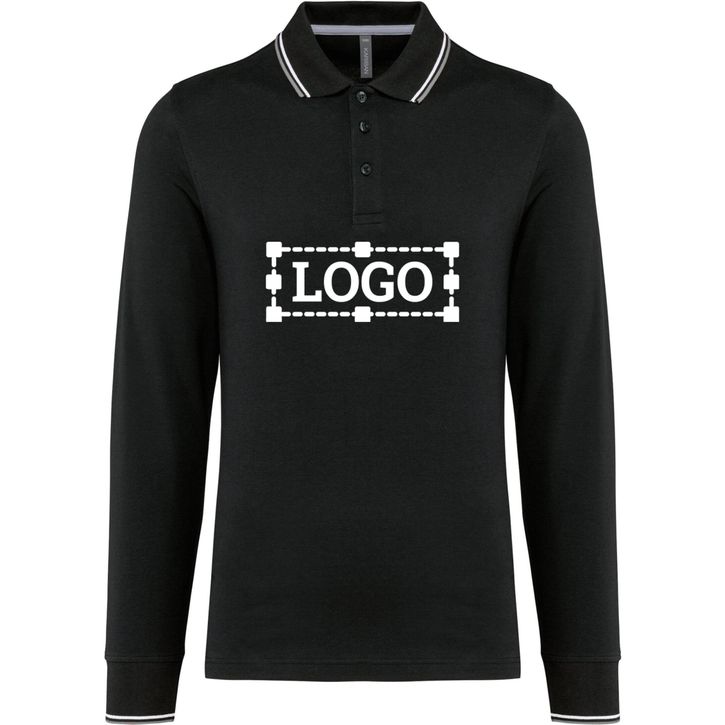 Image produit Polo maille piquée manches longues homme