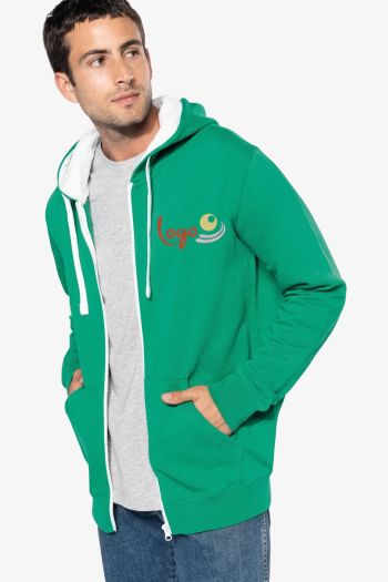 Image produit sweat-shirt zippé capuche contrastée