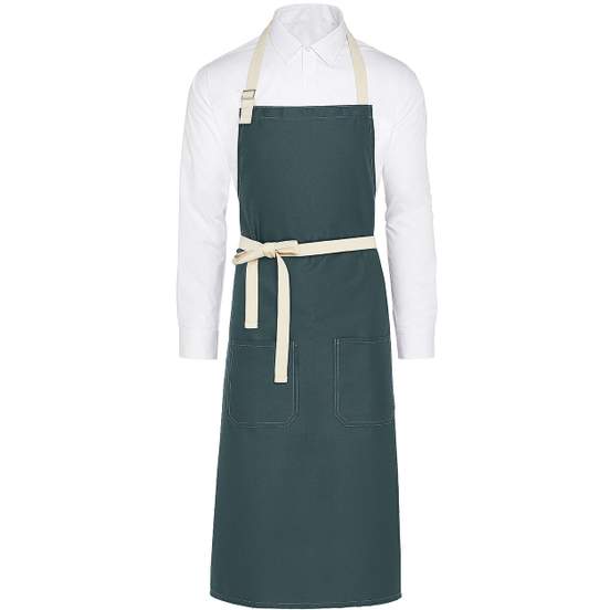 Santorini - Contrasted Bib Apron with Pocket